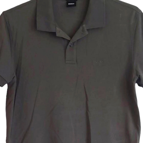 Hugo Boss Pima Cotton Polo Shirt Mens Size Large Khaki Short Sleeve - Picture 2 of 6